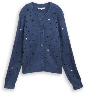 TOM TAILOR DENIM Kardigán  zafírová / čierna / biela