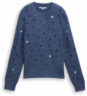 TOM TAILOR DENIM Sveter  zafírová / čierna / biela