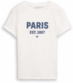 TOM TAILOR DENIM Tričko  dymovo modrá / šedobiela