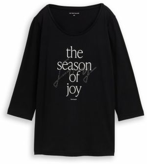 Tom Tailor Women + Tričko  čierna / biela