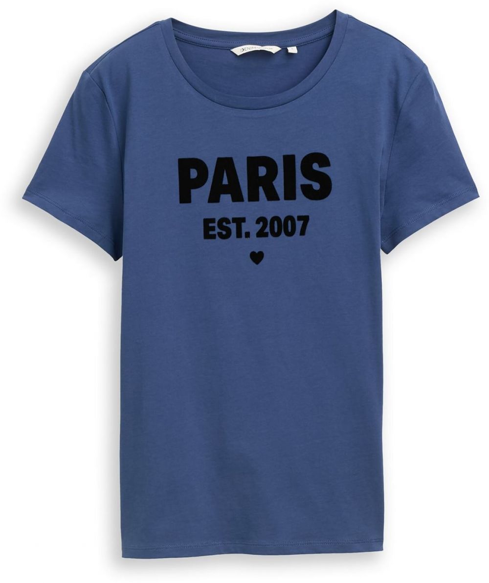 TOM TAILOR DENIM Tričko  tmavomodrá / čierna