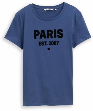 TOM TAILOR DENIM Tričko  tmavomodrá / čierna