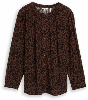 Tom Tailor Women + Blúzka  hnedá / čierna