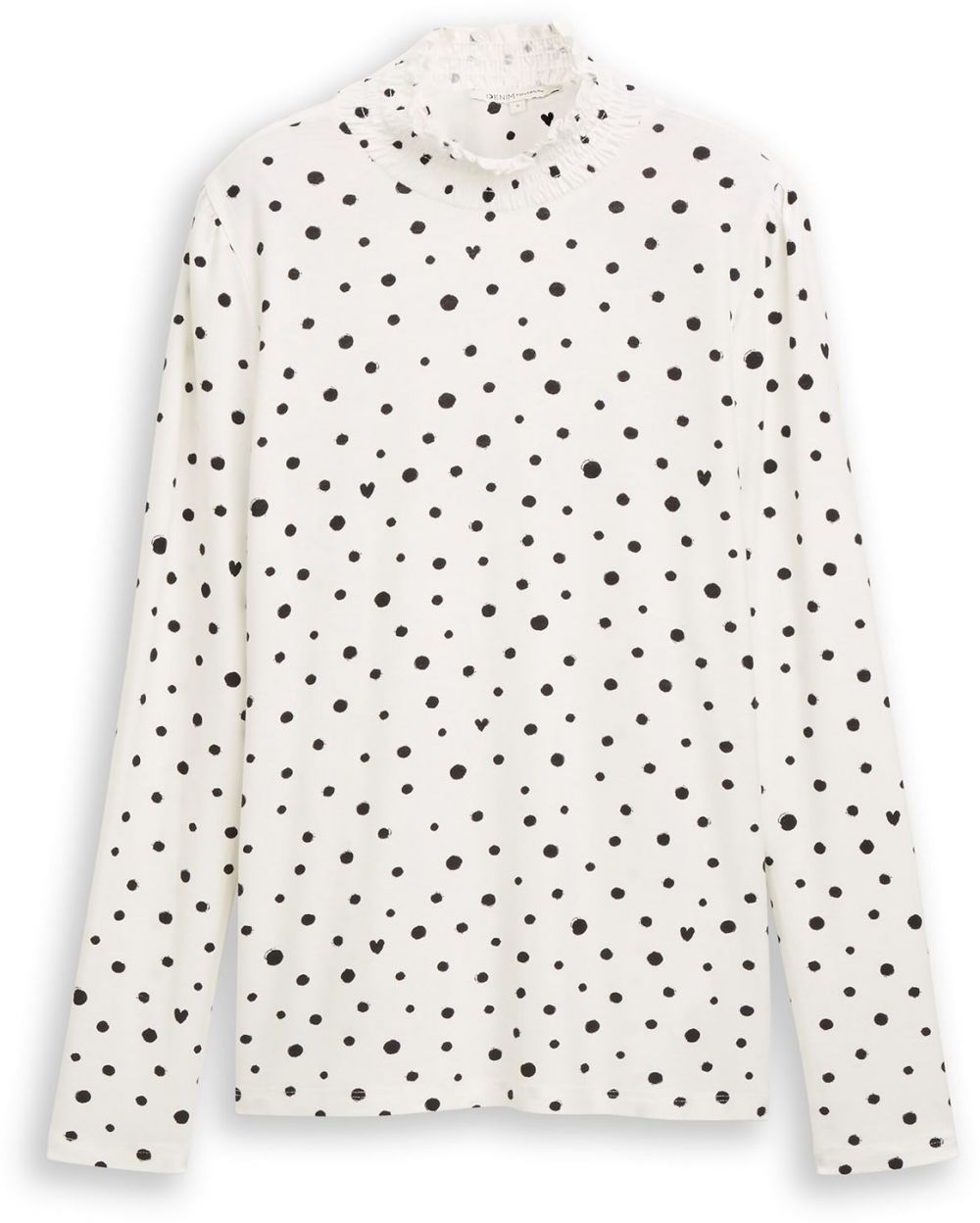 TOM TAILOR DENIM Tričko  čierna / biela