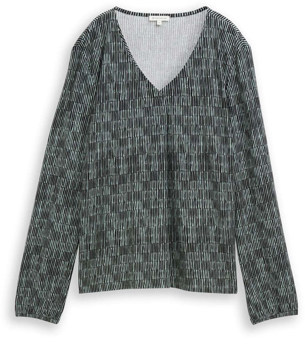 TOM TAILOR Tričko  pastelovo zelená / čierna