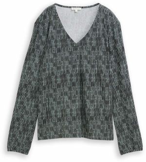 TOM TAILOR Tričko  pastelovo zelená / čierna