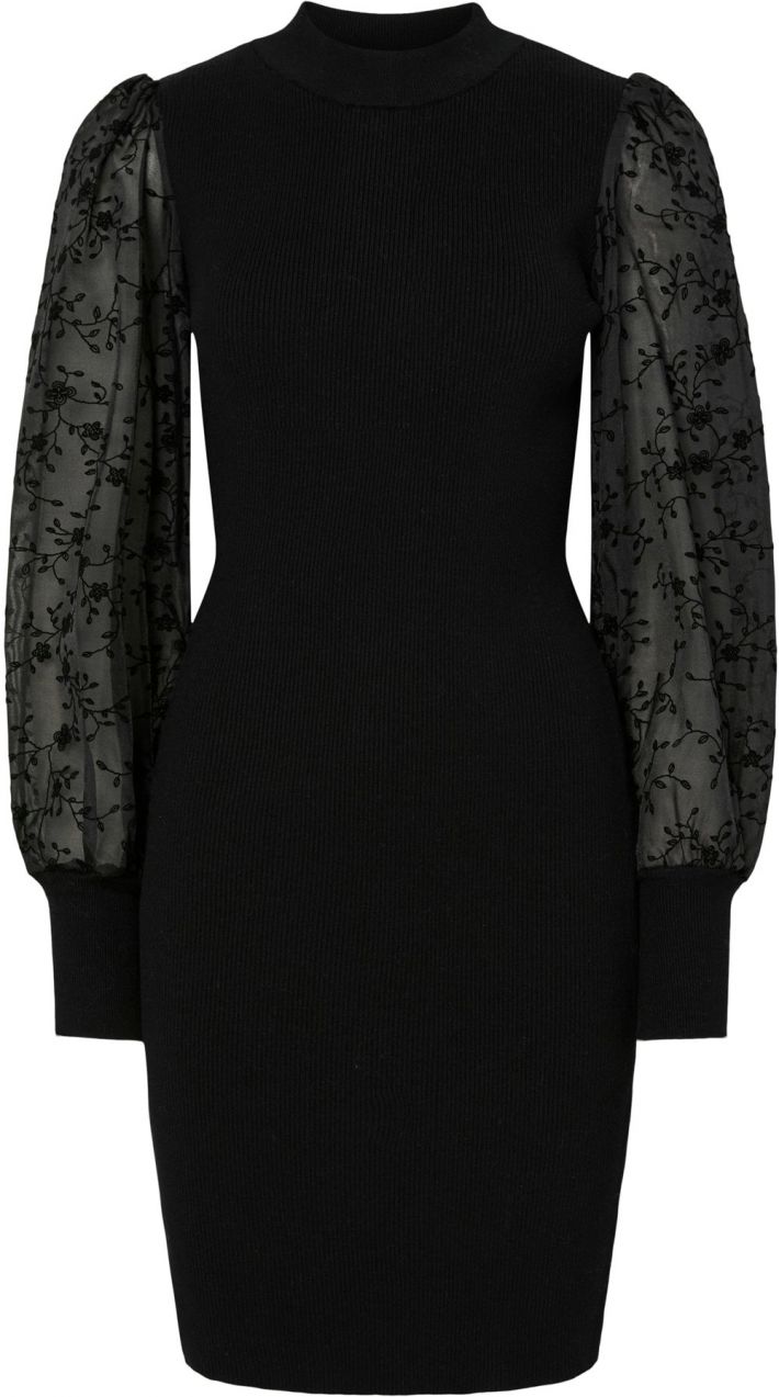 YAS Pletené šaty 'YASDOTME'  čierna