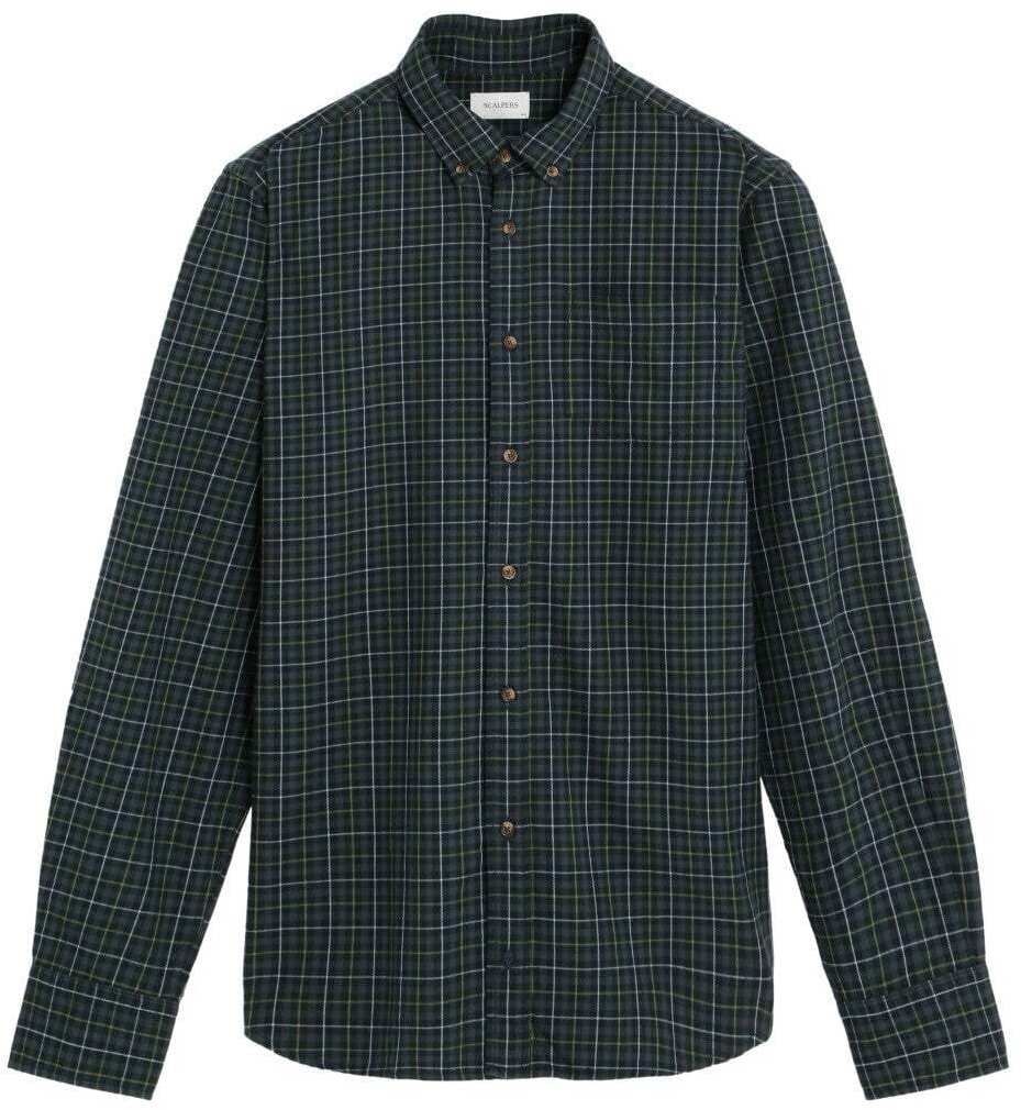 Scalpers Košeľa  sivá / antracitová / farby bahna