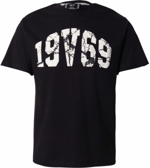19V69 ITALIA Tričko 'Rafael'  tmavosivá / čierna / biela