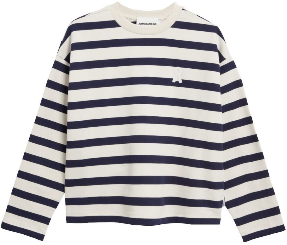 ARMEDANGELS Mikina 'Maarlen Bold'  krémová / námornícka modrá / biela
