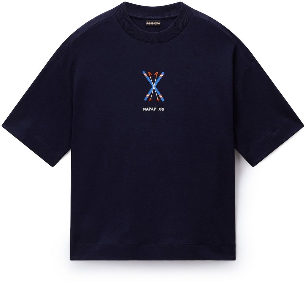 NAPAPIJRI Tričko 'Irto'  námornícka modrá / svetlomodrá / oranžová / biela