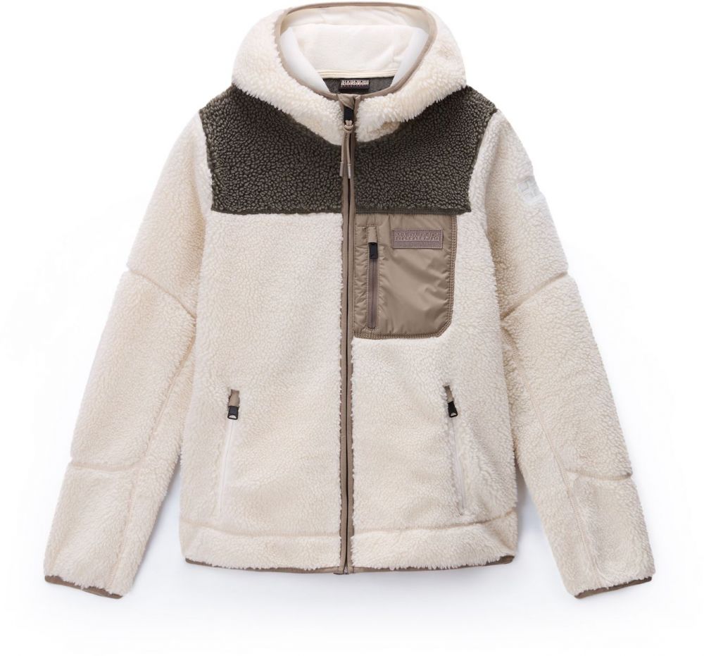 NAPAPIJRI Flisová bunda 'Yupik'  krémová / farba ťavej srsti / čokoládová