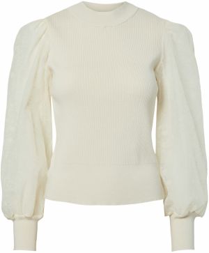 YAS Sveter 'YASDOTME'  krémová