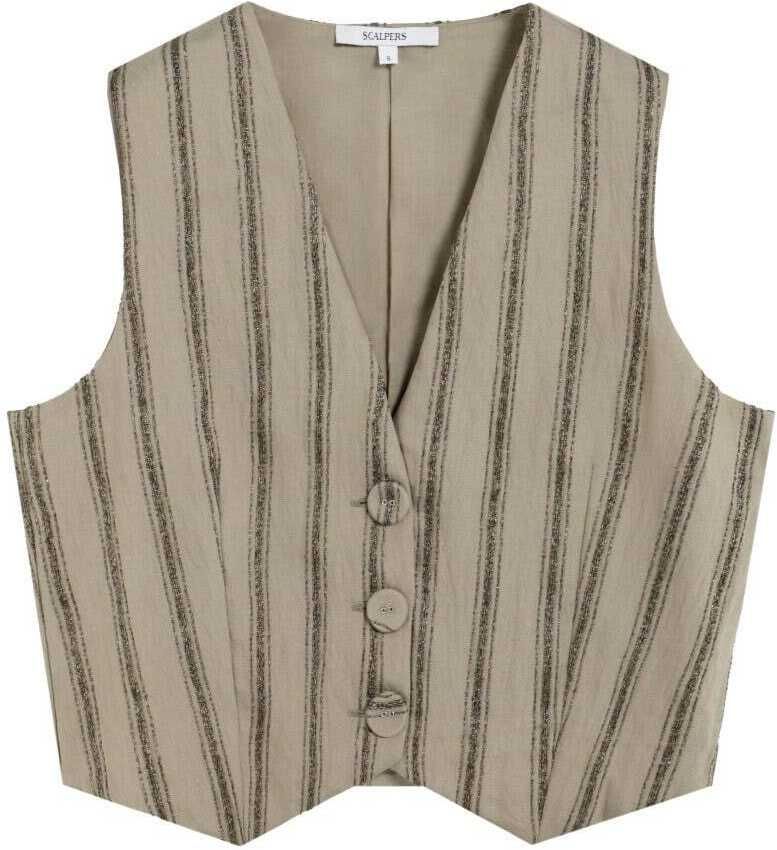 Scalpers Vesta k obleku  tmavobéžová / prírodná biela