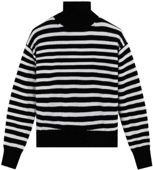 Scalpers Sveter 'Joy Turtle'  čierna / biela