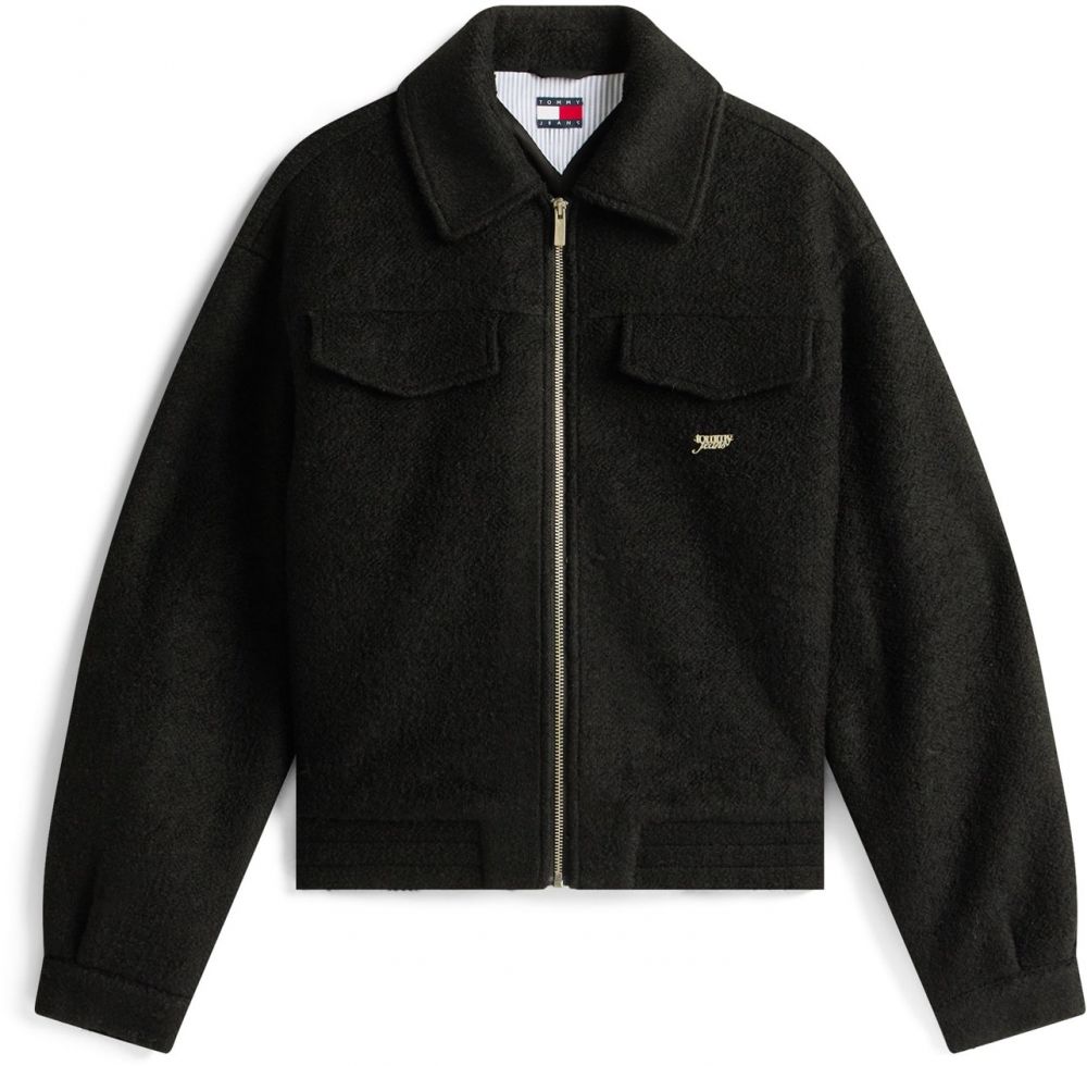 Tommy Jeans Prechodná bunda  čierna