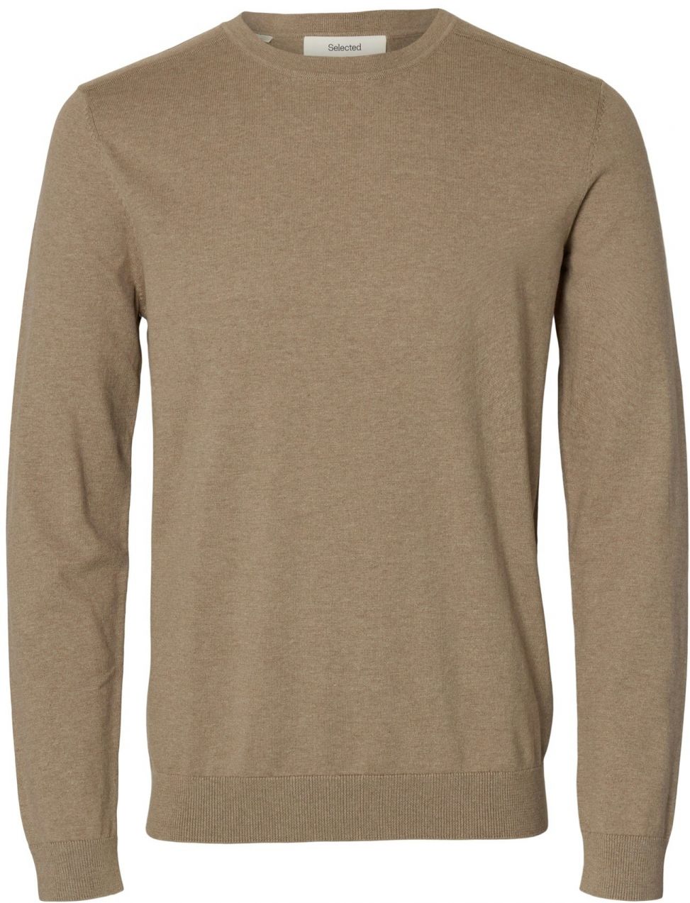 SELECTED Sveter 'SLHBERG'  svetlohnedá