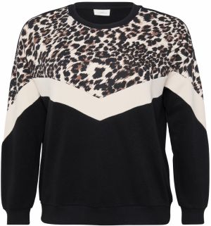 ONLY Carmakoma Mikina 'CARLEOBLOCK'  hnedá / čierna / biela