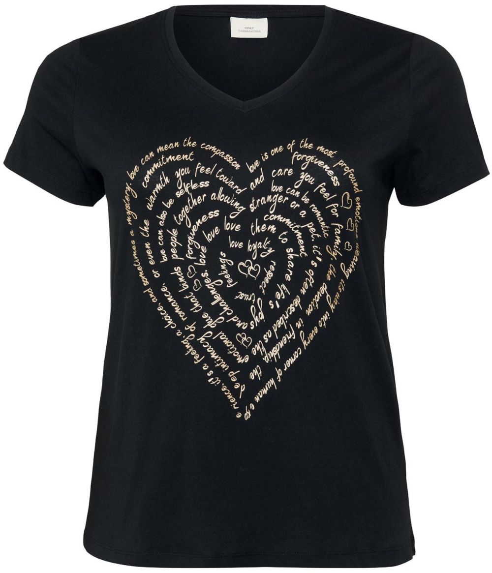 ONLY Carmakoma Tričko 'CARLYDIA'  zlatá / čierna