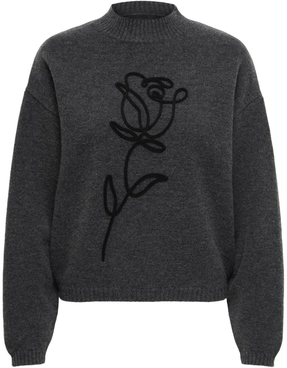 ONLY Sveter 'ONLROSE'  tmavosivá / čierna