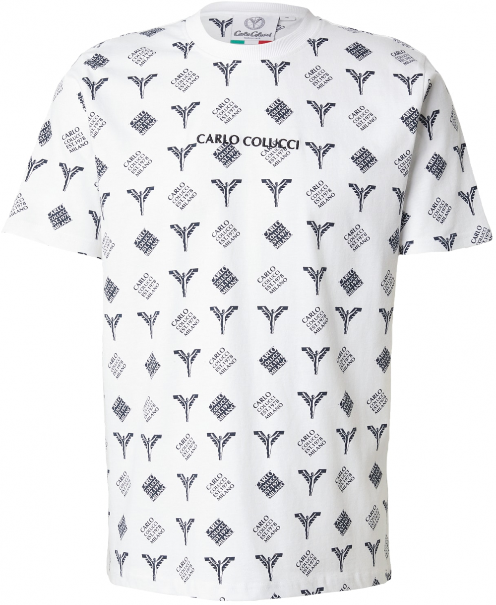 Carlo Colucci Tričko 'Falchi'  tmavomodrá / biela