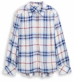 TOM TAILOR Blúzka  námornícka modrá / svetlomodrá / rubínová / šedobiela