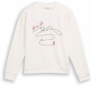 TOM TAILOR Mikina  purpurová / čierna / biela