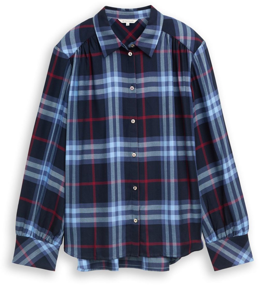 TOM TAILOR Blúzka  námornícka modrá / svetlomodrá / červená