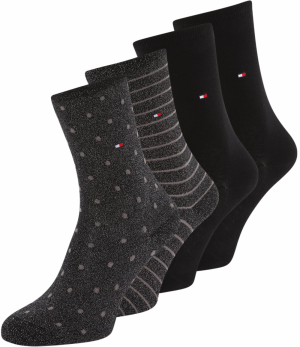 Tommy Hilfiger Underwear Ponožky  sivá melírovaná / červená / čierna / biela