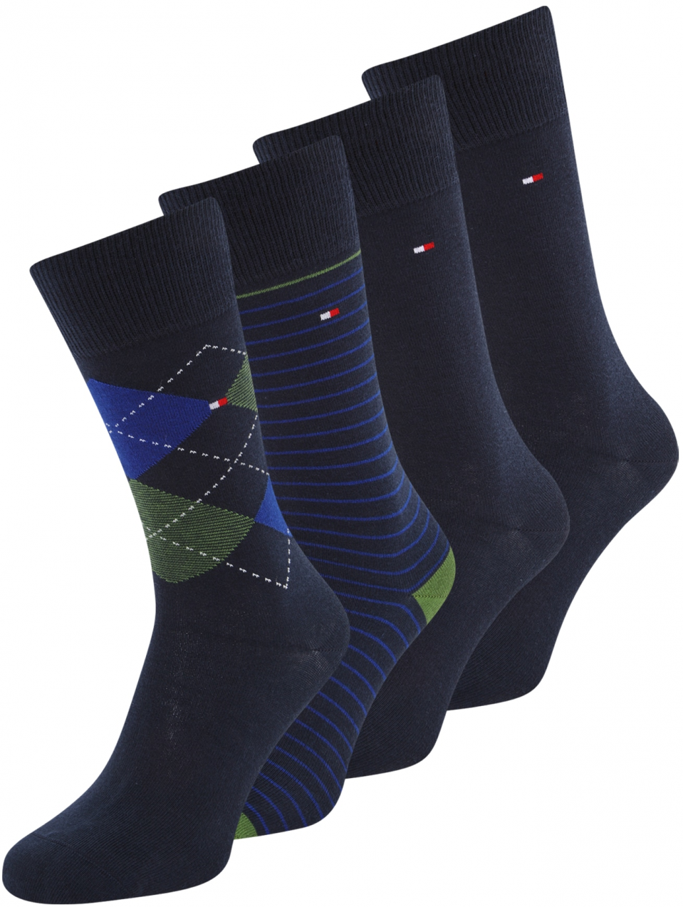 Tommy Hilfiger Underwear Ponožky  kobaltovomodrá / zelená / biela