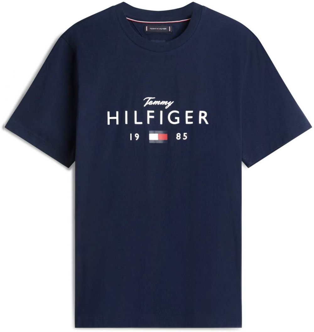 TOMMY HILFIGER Tričko 'BRAND LOVE'  námornícka modrá / červená / biela