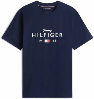 TOMMY HILFIGER Tričko 'BRAND LOVE'  námornícka modrá / červená / biela
