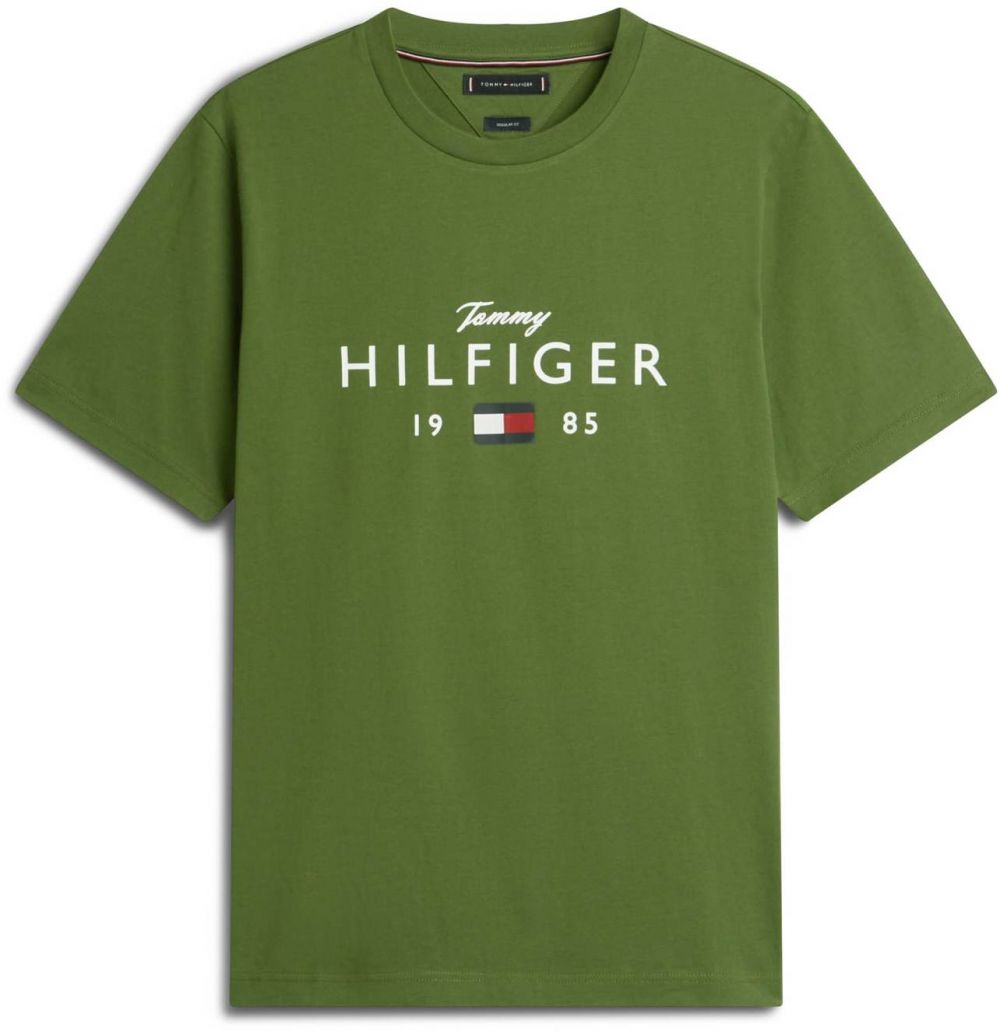 TOMMY HILFIGER Tričko 'BRAND LOVE'  zelená / červená / čierna / biela