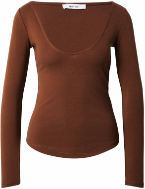 ABOUT YOU Tričko 'Celina'  tmavohnedá