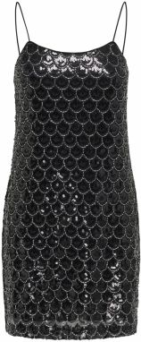 Only Petite Kokteilové šaty 'ONLBRIELLE'  čierna / strieborná