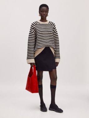 EDITED Sveter 'Lennon'  čierna / biela ako vlna