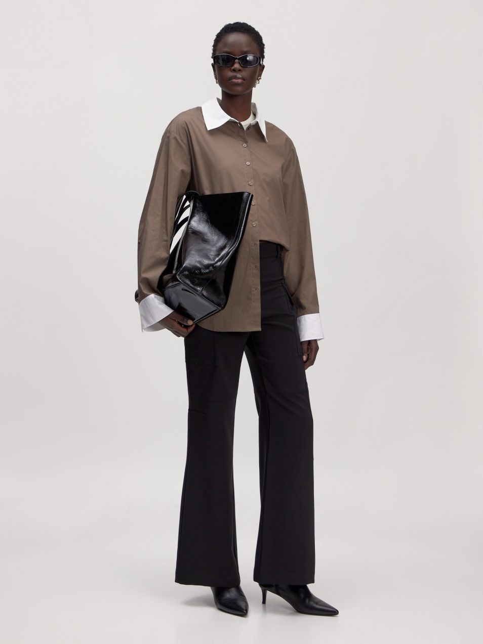 EDITED Blúzka 'Kelly'  hnedá / biela