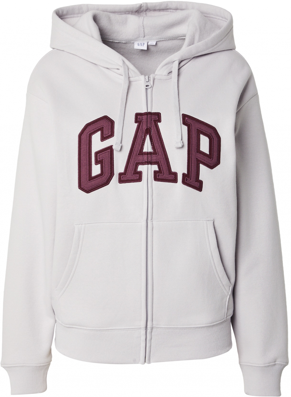 GAP Tepláková bunda 'HERITAGE'  svetlosivá / vínovo červená / tmavočervená