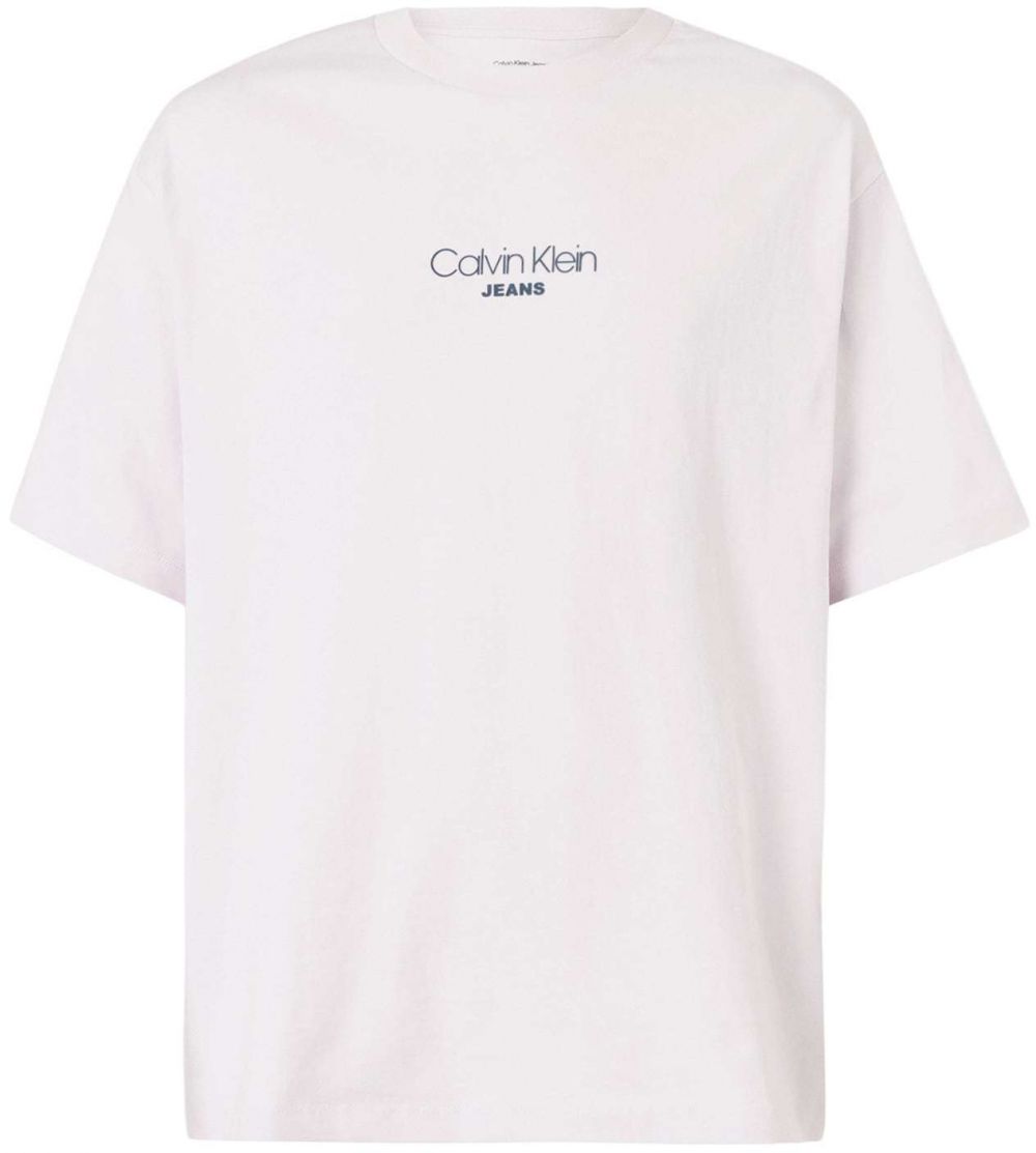 Calvin Klein Jeans Tričko  modrá / pastelovo ružová