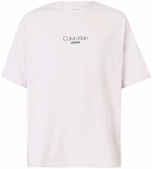 Calvin Klein Jeans Tričko  modrá / pastelovo ružová