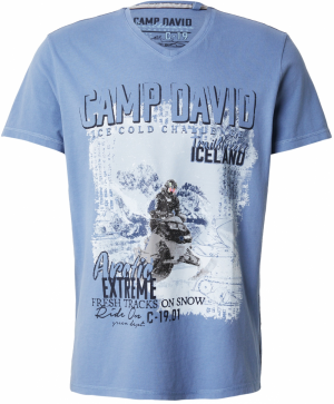CAMP DAVID Tričko  svetlomodrá / čierna / biela
