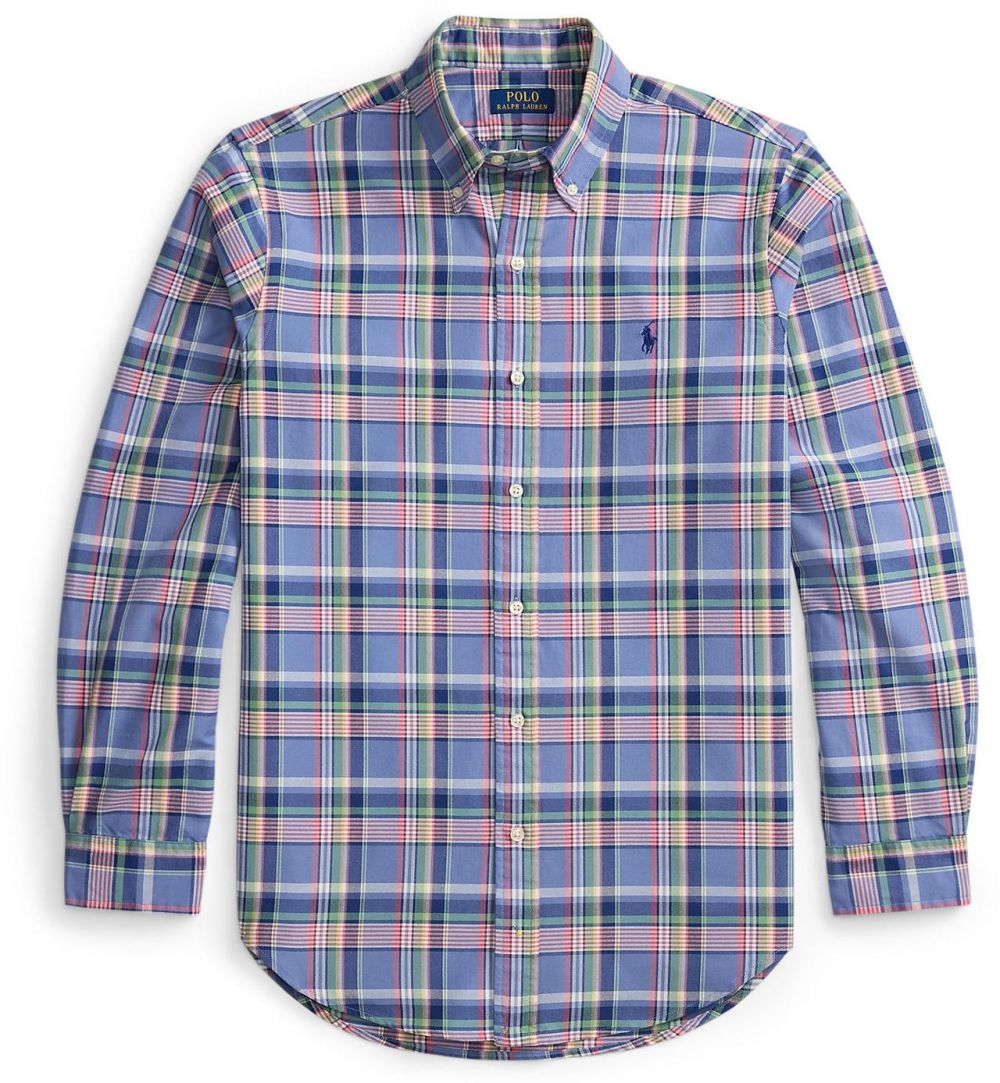 Polo Ralph Lauren Košeľa 'CLASSIC'  námornícka modrá / kráľovská modrá / limetová / rubínová