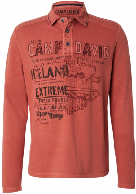 CAMP DAVID Tričko  svetločervená / tmavočervená / čierna