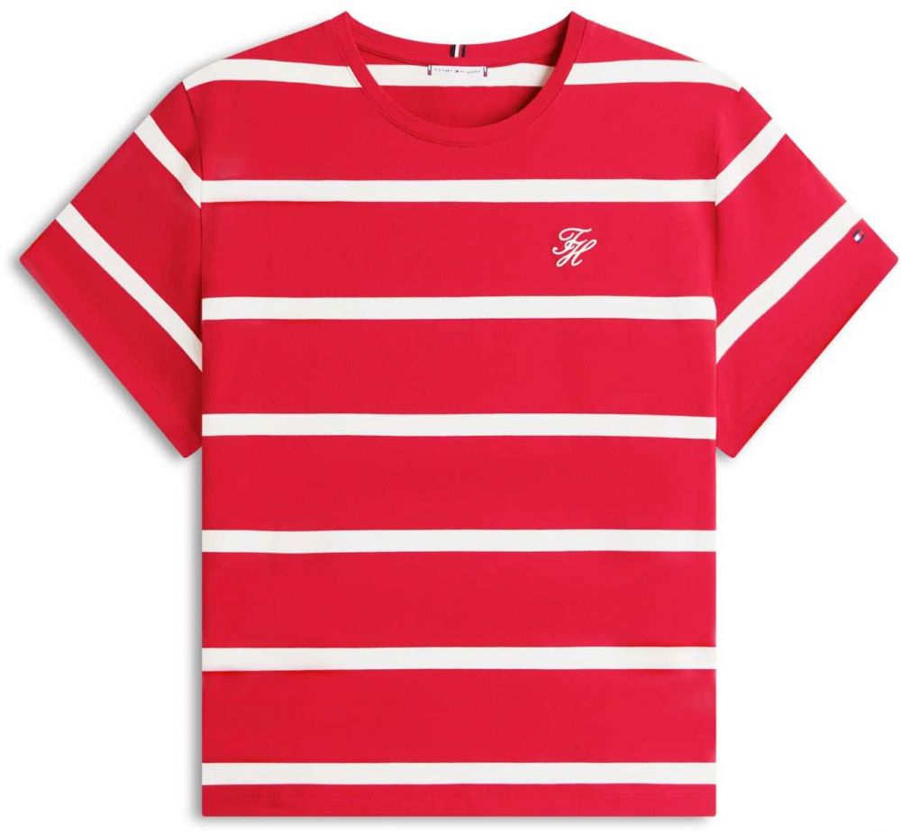 Tommy Hilfiger Curve Tričko  červená / biela