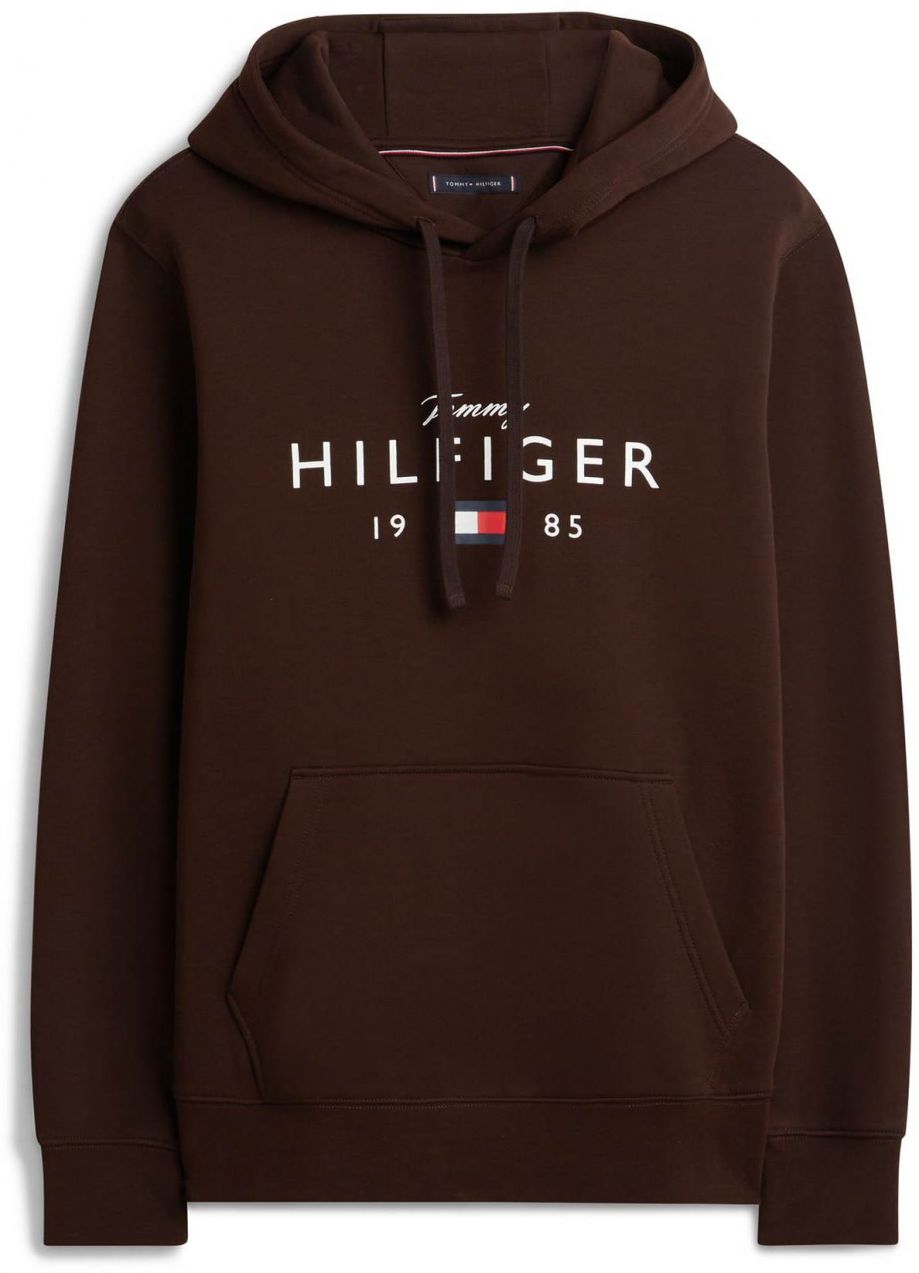 TOMMY HILFIGER Mikina 'BRAND LOVE'  námornícka modrá / tmavohnedá / červená / biela