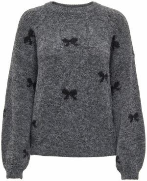 ONLY Sveter 'ONLBRUNHILDA'  sivá melírovaná / čierna