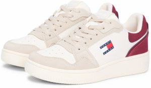 Tommy Jeans Nízke tenisky 'TJW RETRO BASKET SNEAKER'  béžová / nebielená / námornícka modrá / bordová