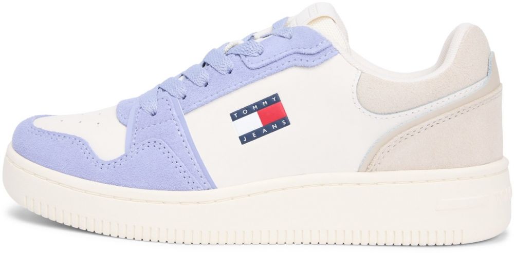 Tommy Jeans Nízke tenisky 'RETRO BASKET'  béžová / svetlobéžová / levanduľová