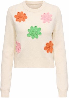 ONLY Sveter 'ONLLOTUS'  limetová / oranžová / ružová / biela ako vlna