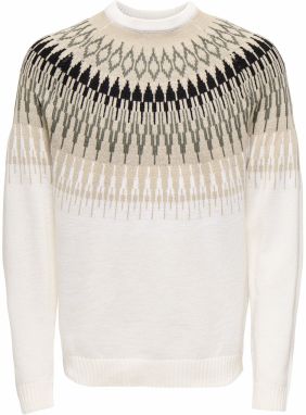 Only & Sons Sveter 'ONSTERRY'  béžová / sivá / čierna / biela